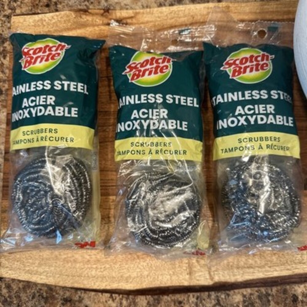 Scotch-Brite Stainless Steel Scrubbers, 6 Scourers Grill Cleaner Scraper USA